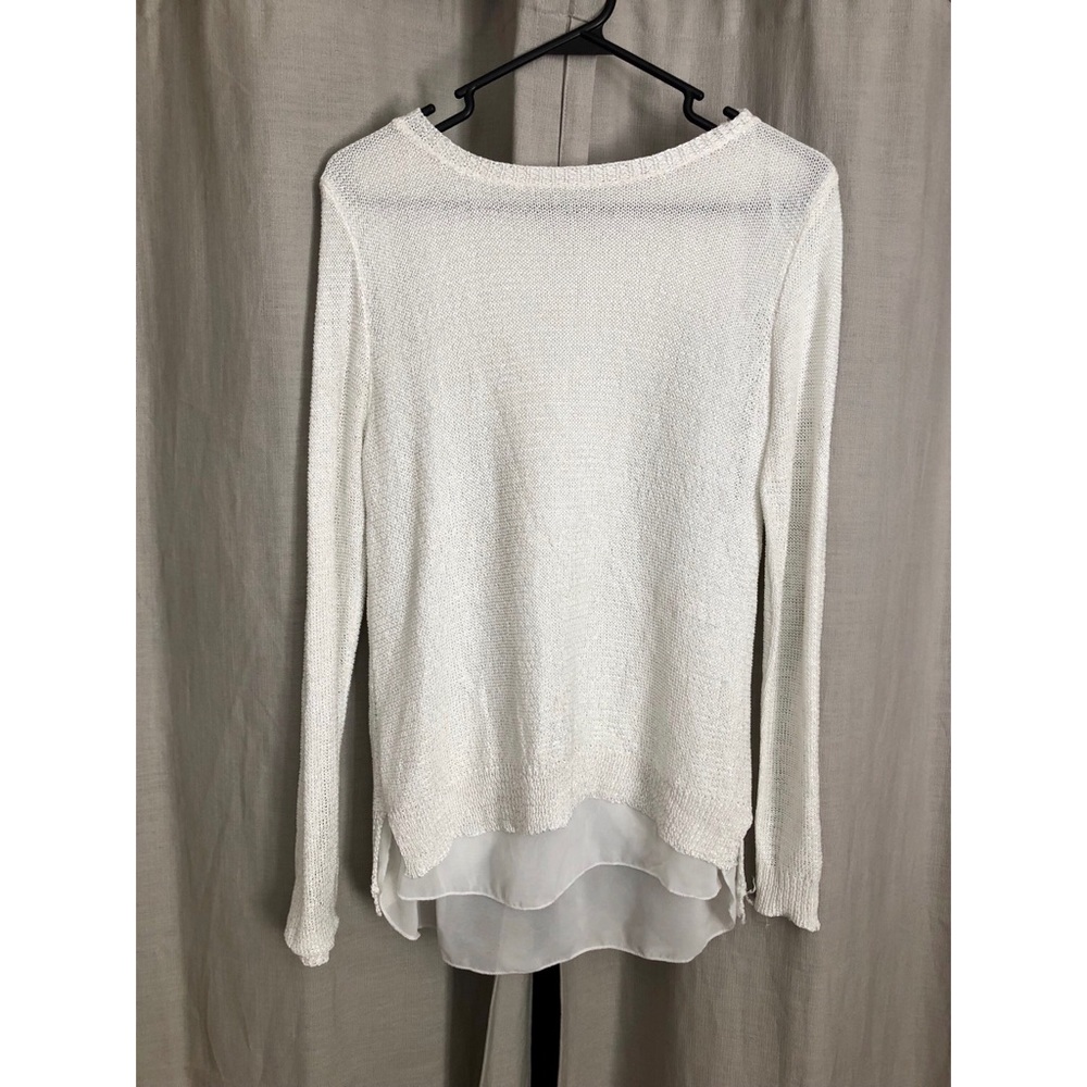 Sioni White Sheer Sweater